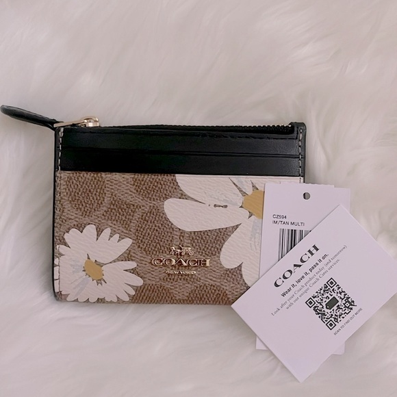 Coach  Mini Skinny ID Case In Signature Canvas With Floral Print - Picture 2 of 8